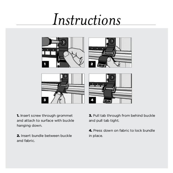 Back-to-Back Strap, No Adhesive, 22 in, 1 in Wd, Grey, 2 PK