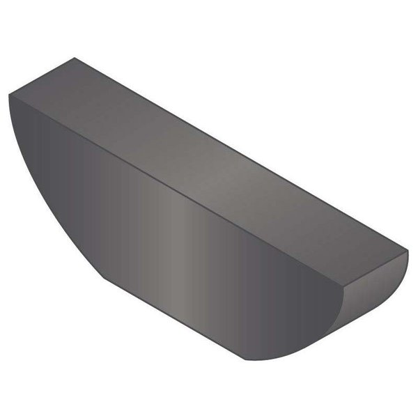 Woodruff Key, 1/16 x 1/2 in Key Size, 204 SAE Number, 13/64 in H, Alloy Steel Plain
