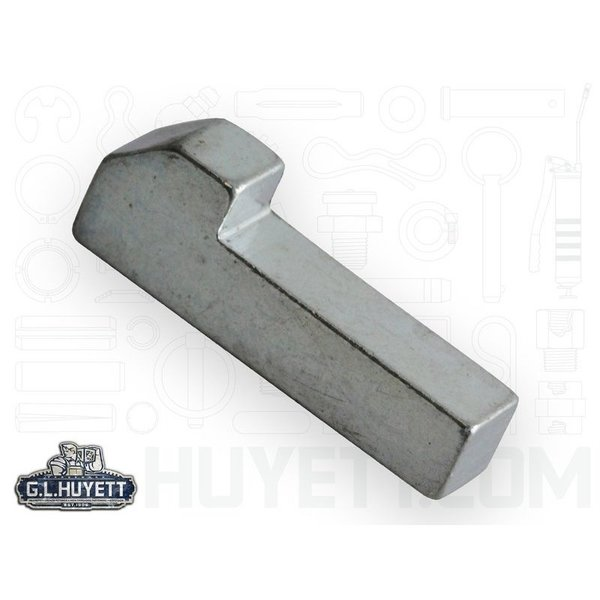 Tapered Gib Head Machine Key, Tapered Gib End, Carbon Steel, Zinc Clear Trivalent, 1 in L