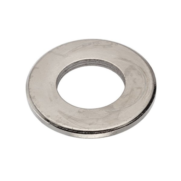 Flat Washer, Fits Bolt Size 7/8 , Case Hardened Steel Nickel Plated Finish