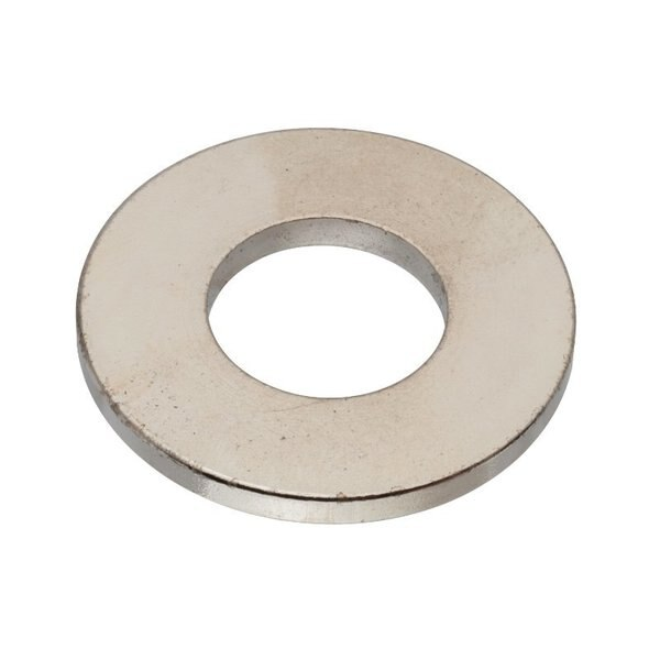 Flat Washer, Fits Bolt Size 5/8 , Case Hardened Steel Nickel Plated Finish