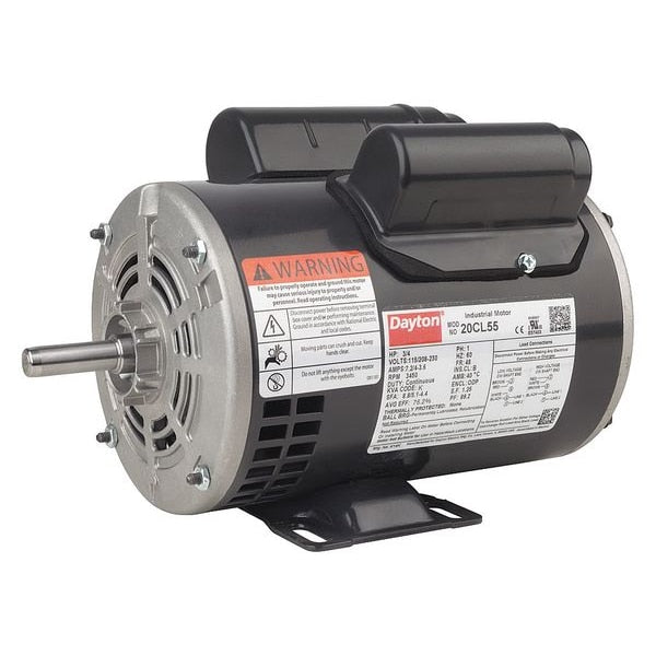 Capacitor-Start/Run General Purpose Motor, 1/3 HP, 115/208-230V AC Voltage, 48 Frame