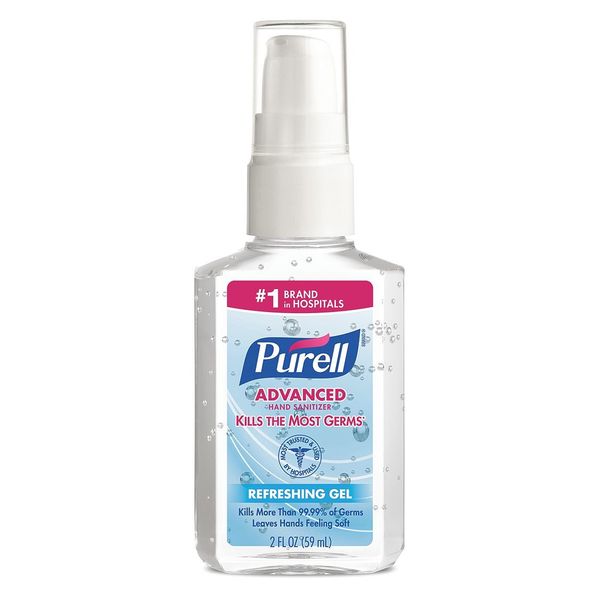 Advanced Hand Sanitizer Gel, 2oz Portable Pump Bottle, PK24