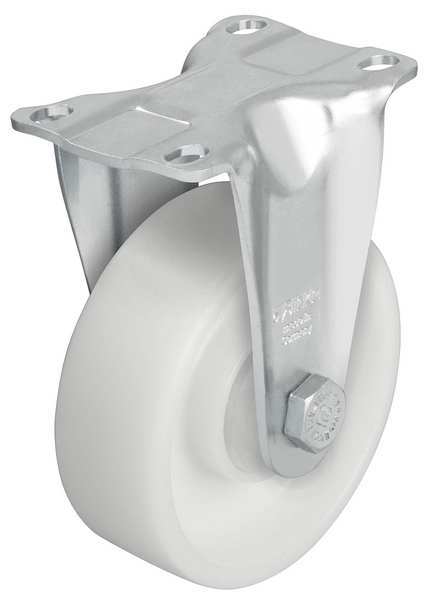 Rgd Plate Caster, Nyln, 5 in., 400 lb, Znc, C