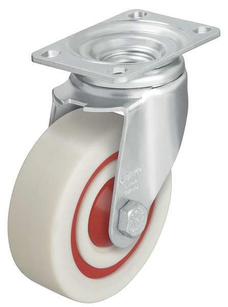 Swivel Plate Caster, Nylon, 5 in., 400 lb, Znc