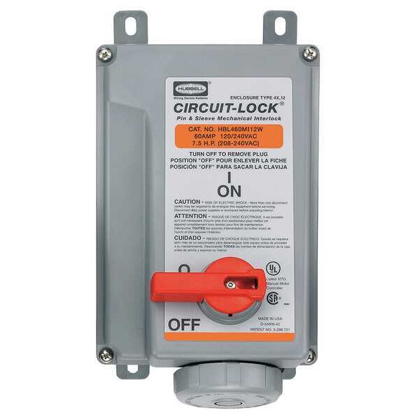 Mechanical Interlock, 120/240VAC, 60A