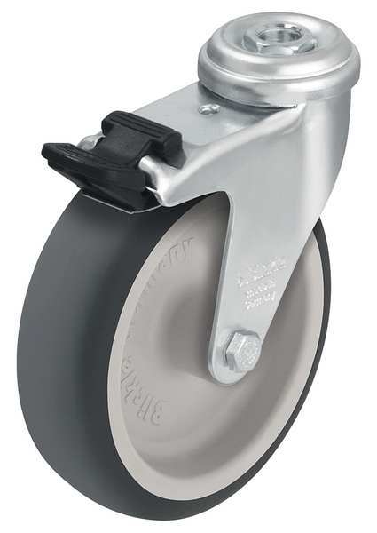 Kingpin Swivel Caster, Thrm Rubber, 2 in, 110 lb, Znc