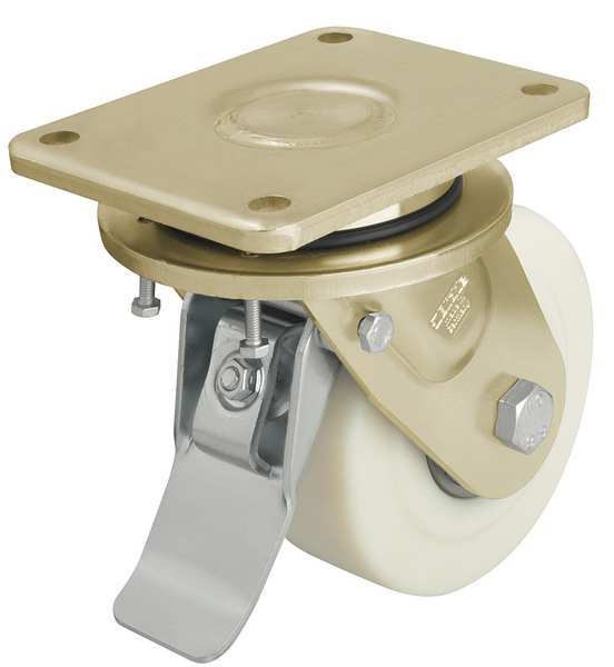 Swivel Plate Caster, Nylon, 5 in., 3850 lb.