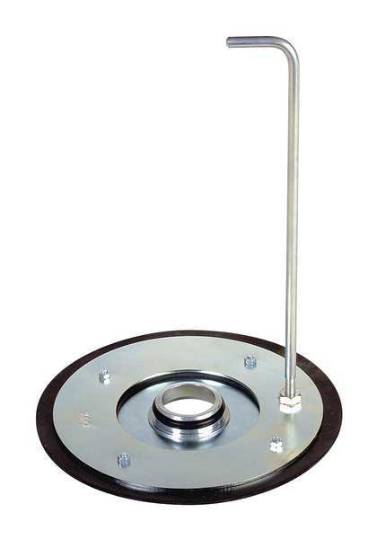 Follower Plate, For Container Size 256 oz, Metal, Dia 2 in, Includes Pull Rod