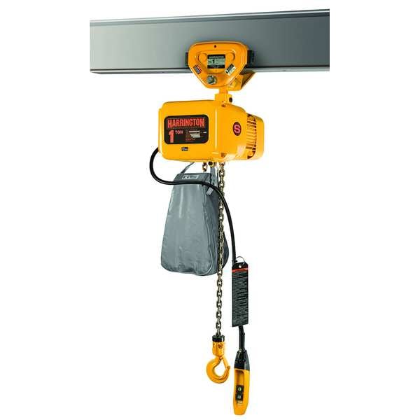 Electric Chain Hoist, 20,000 lb, 10 ft, Push Trolley
