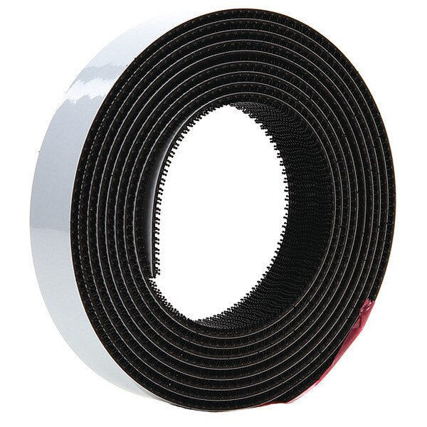 Reclosable Fastener, Rubber Adhesive, Black, 8 PK