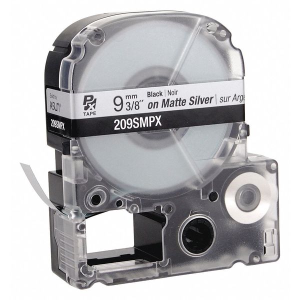 Black Ink/Silver Matte Tape, 1/2