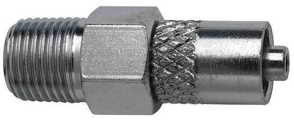 Male Luer to 1/8 NPT Male, Plated Brass Silver