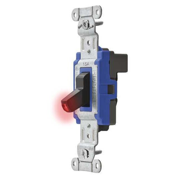 Pilot Lit Wall Swtch, 1-Pole, 120/277V, 15A