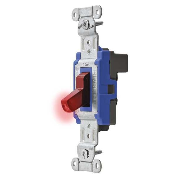 Pilot Lit Wall Swtch, 1-Pole, 120/277V, 15A