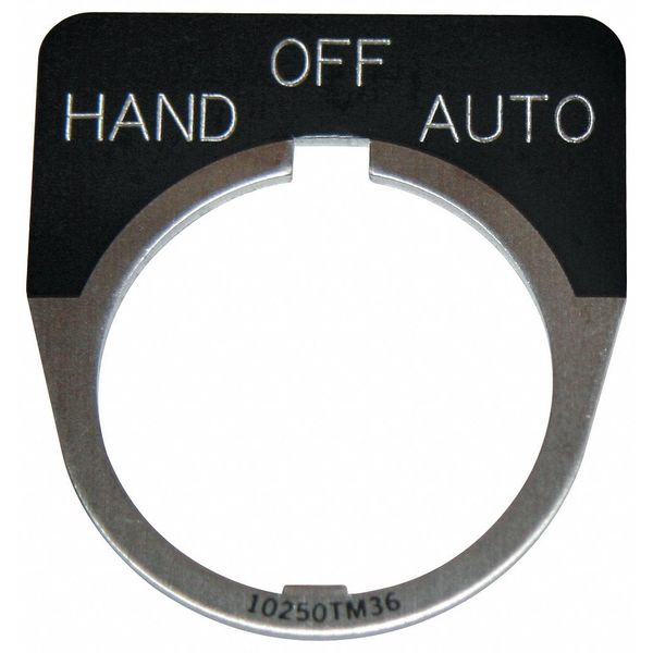 Cutler-Hammer Legend Plate, Hand Off Automatic, Black