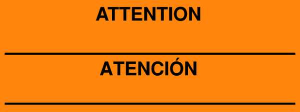 Bilingual Shipping Labels Attention/Atencion, Orange