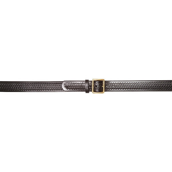 Black Weave Leather (Belt), Brass (Buckle) Pants Garrison Belts, 48