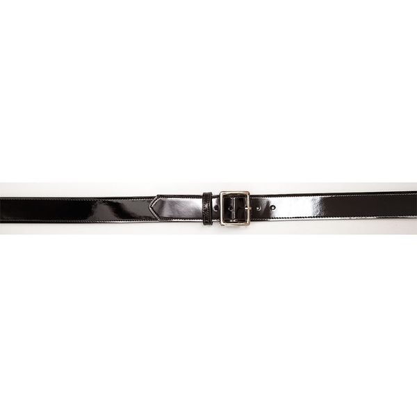 Hi-Gloss Synthetic Polymer (Belt), Solid Brass Nickel Plated (Buckle) Pants Garrison Belts, 30