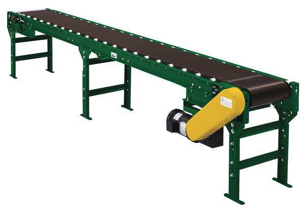 Roller Bed Belt Conveyor, 12 ft L, 24 in W, 2,550 lb Load Capacity