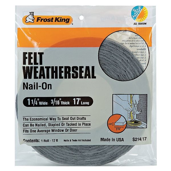 Weatherseal, 17 ft., Gray, Felt