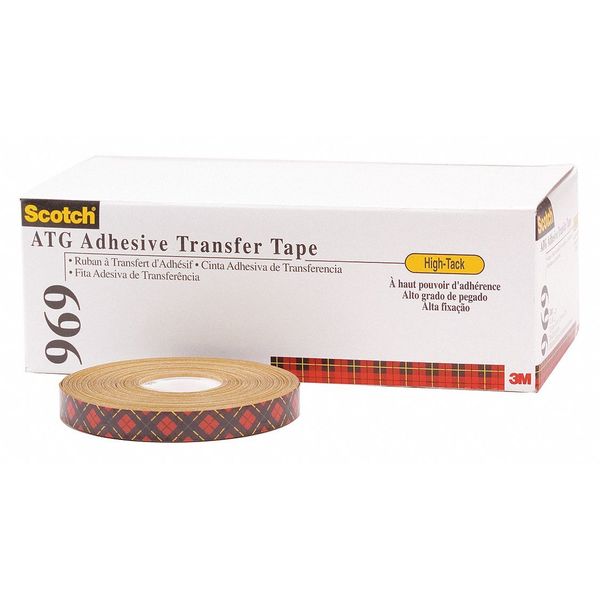 3M⢠969 Adhesive Transfer Tape, 5.0 Mil, 1/4