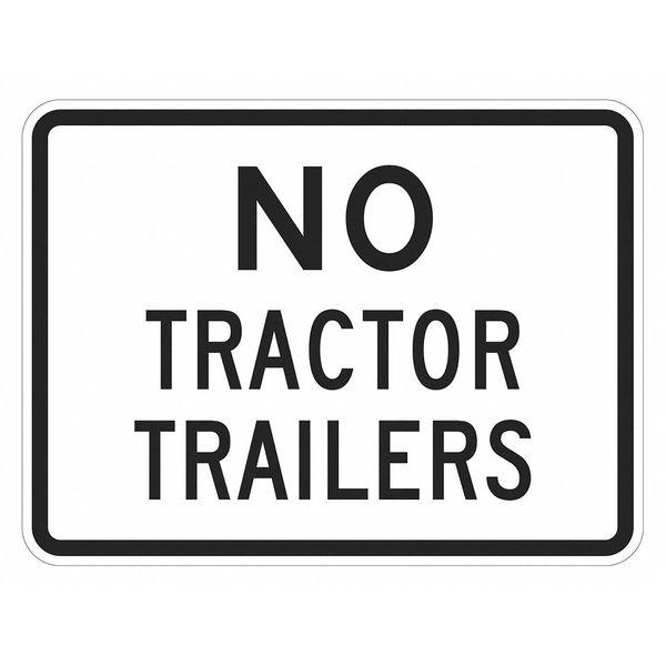 No Trucks Traffic Sign, 12 in H, 18 in W, Aluminum, Horizontal Rectangle, English, T1-5702-HI_18x12