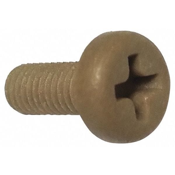 #10-32 x 1 in Phillips Pan Machine Screw, Plain PEEK, 10 PK