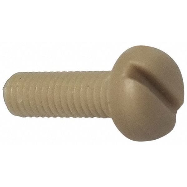 #10-32 x 1/4 in Slotted Pan Machine Screw, Plain PEEK, 10 PK