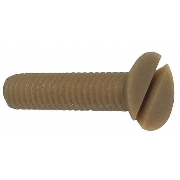 #10-32 x 1-3/4 in Slotted Flat Machine Screw, Plain PEEK, 10 PK