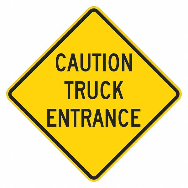Truck Entrance Traffic Sign, 12 in H, 12 in W, Aluminum, Diamond, English, T1-1867-HI_12x12