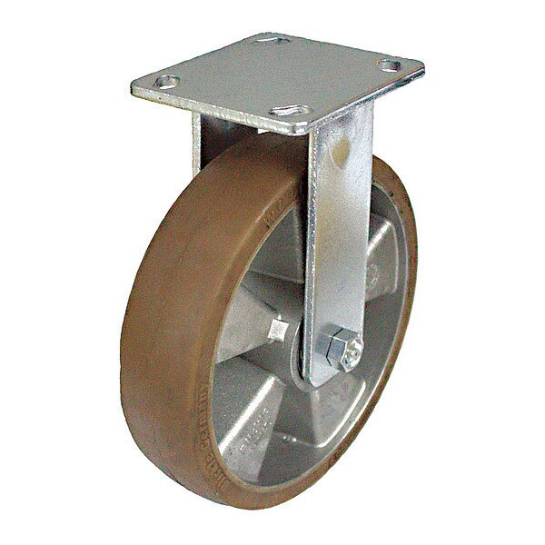 Plate Caster, 1766 lb. Load, Brown Wheel