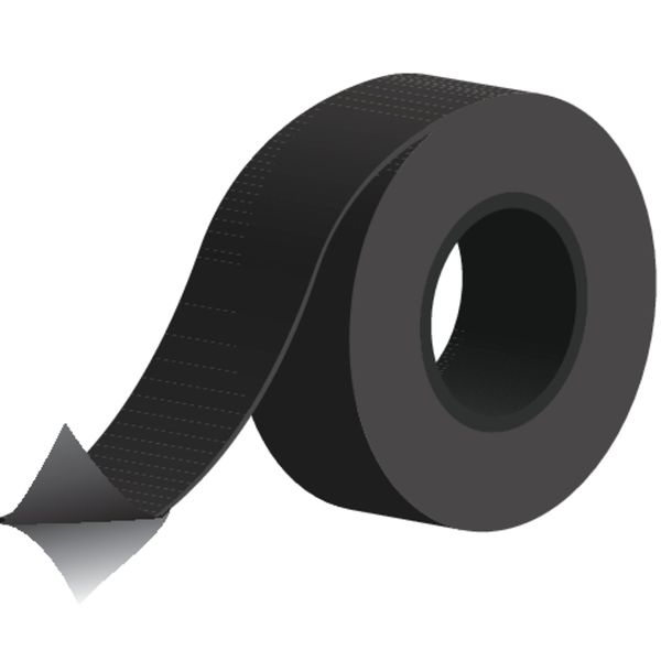 Fiberglass Fabric, 18 ft L, 1 in W, 0.006 in Thick, Silicone Adhesive Backing, Black