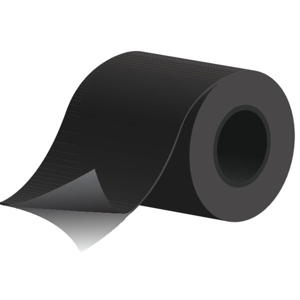 Fiberglass Fabric, 18 ft L, 6 in W, 0.006 in Thick, Silicone Adhesive Backing, Black