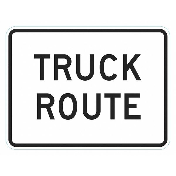 Truck Route Traffic Sign, 24 in Height, 18 in Width, Aluminum, Vertical Rectangle, English