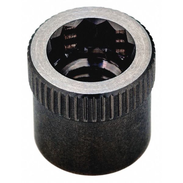 Nut Insert, #10-24 Thrd Sz, 5/16 in L, Steel, Black Oxide, 5 PK