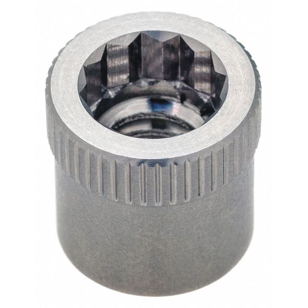 Nut Insert, #6-32 Thrd Sz, 15/64 in L, Stainless Steel, Plain, 5 PK
