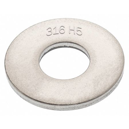 Flat Washer, Fits Bolt Size 1/4 in , Stainless Steel Plain Finish