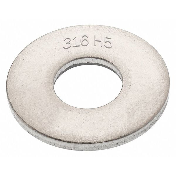 Flat Washer, Fits Bolt Size 1/2 in , Stainless Steel Plain Finish
