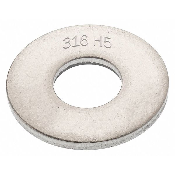 Flat Washer, Fits Bolt Size 5/16 in , Stainless Steel Plain Finish