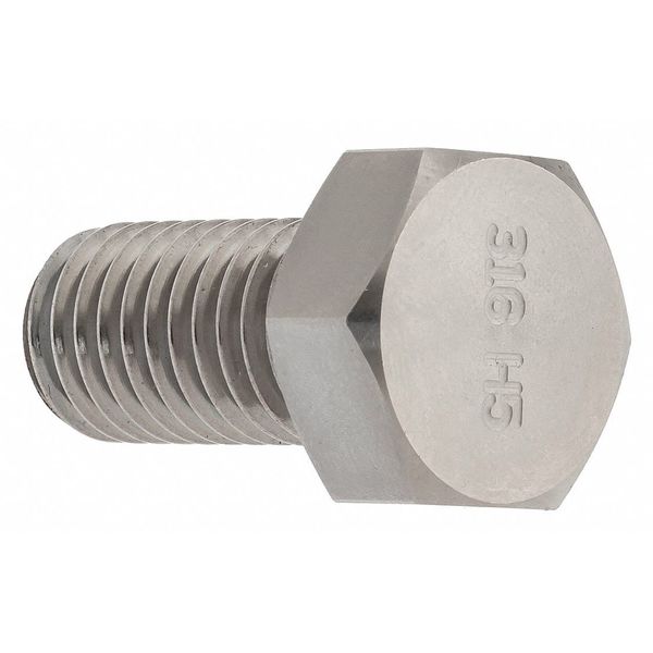 Not Graded, M12-1.75 Hex Head Cap Screw, Plain Stainless Steel, 50 mm L