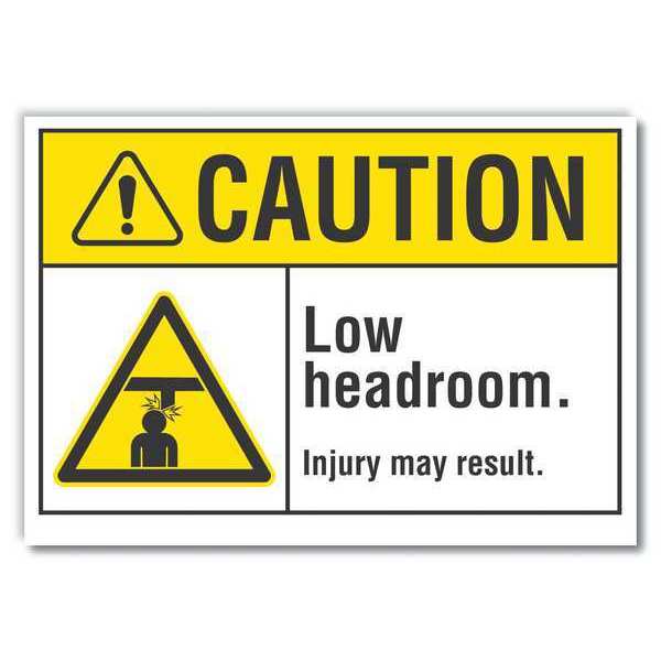 Caution Sign, Self-Adhesive Vinyl, 7 in. H, LCU3-0005-RD_10x7