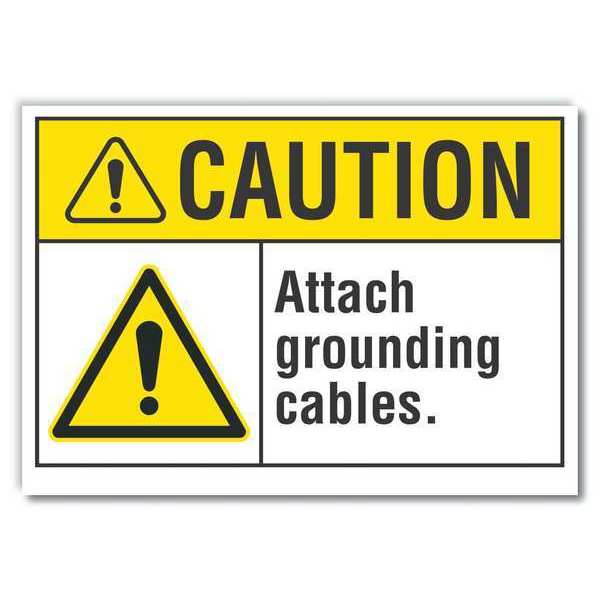 Caution Sign, Self-Adhesive Vinyl, 7 in. H, LCU3-0036-RD_10x7