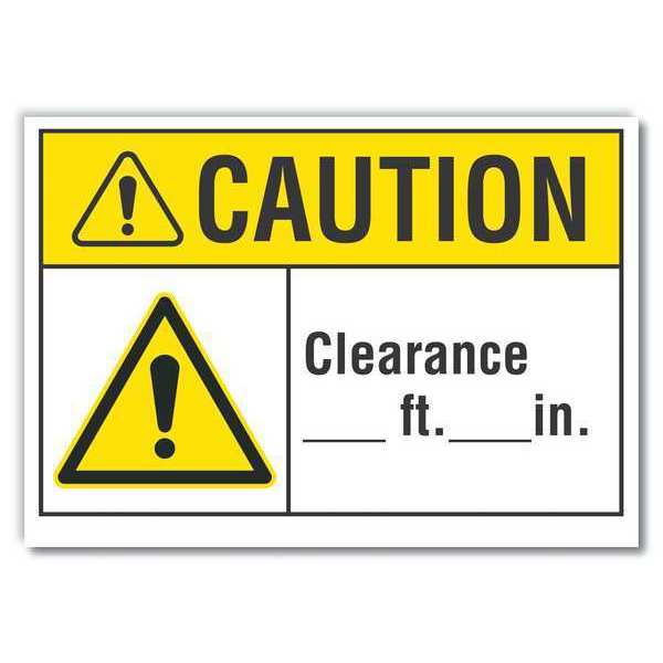 Caution Sign, Self-Adhesive Vinyl, 7 in. H, LCU3-0034-RD_10x7