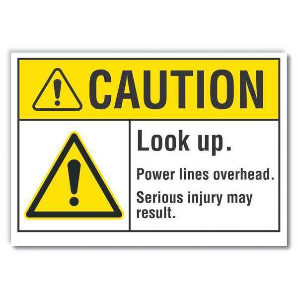 Caution Sign, Self-Adhesive Vinyl, 10 in H, LCU3-0027-RD_14x10