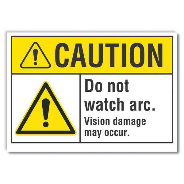 Caution Sign, Self-Adhesive Vinyl, 10 in H, LCU3-0033-RD_14x10