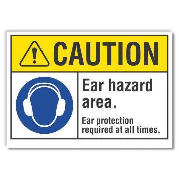 Caution Sign, Self-Adhesive Vinyl, 5 in. H, LCU3-0052-RD_7x5