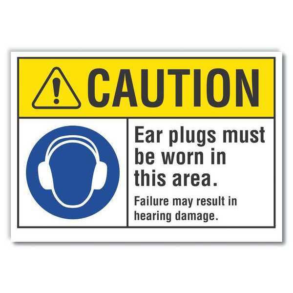 Caution Sign, Self-Adhesive Vinyl, 5 in. H, LCU3-0054-RD_7x5