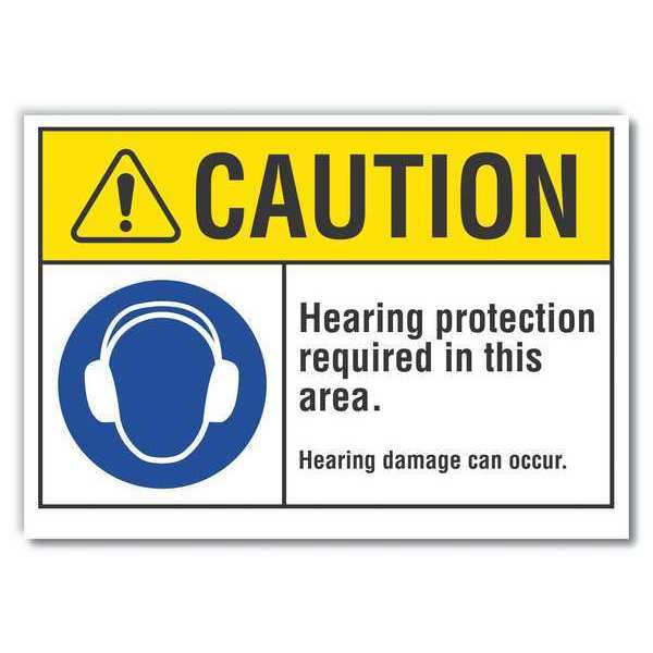 Caution Sign, Self-Adhesive Vinyl, 10 in H, LCU3-0055-RD_14x10