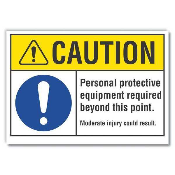 Caution Sign, Self-Adhesive Vinyl, 10 in H, LCU3-0051-RD_14x10